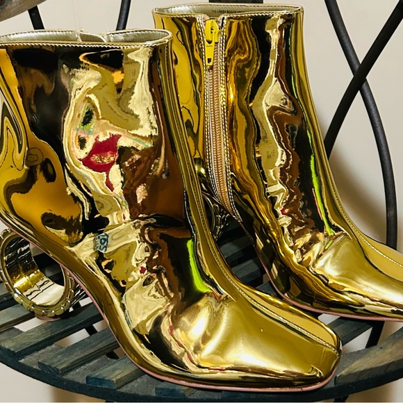 Katie Perry Linkys Golden Booties sz 5 1/2 - Picture 8 of 8
